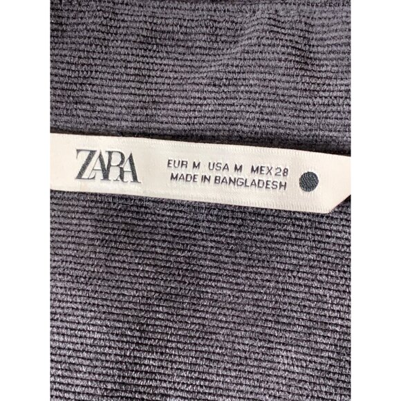 Zara Womens Oversized Corduroy Shirt Dress Tunic M Gray Long Sleeve RFF10663 - Picture 4 of 9